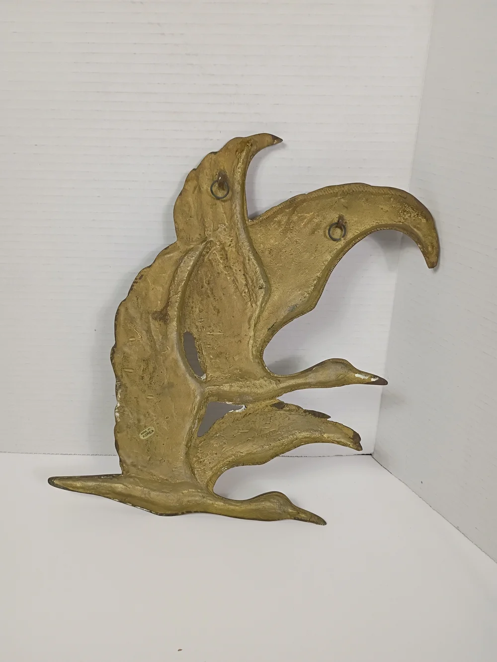 Vintage Large Brass Flying Geese Wall Art / Brass Wall Art/ Retro Décor Art